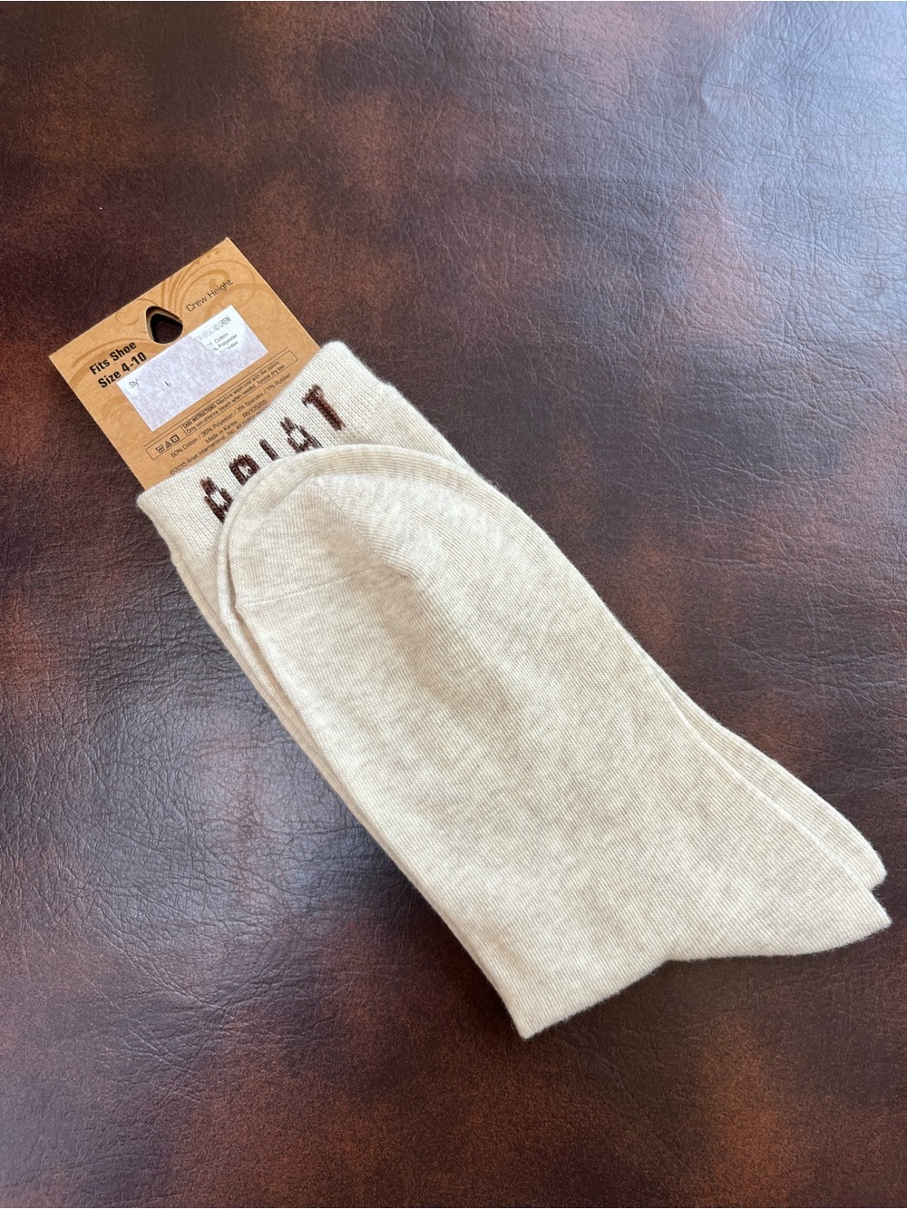 Ariat Women’s Crew Horse Head Socks (2015) NWT Brn/Blk/Cream Ranch Size 4-10 - Picture 3 of 4
